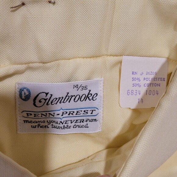 NEW 1950s Glenbrooke Yellow Button Up Pocket Collar Shirt M 14/36 Penneys VTG - Picture 3 of 6